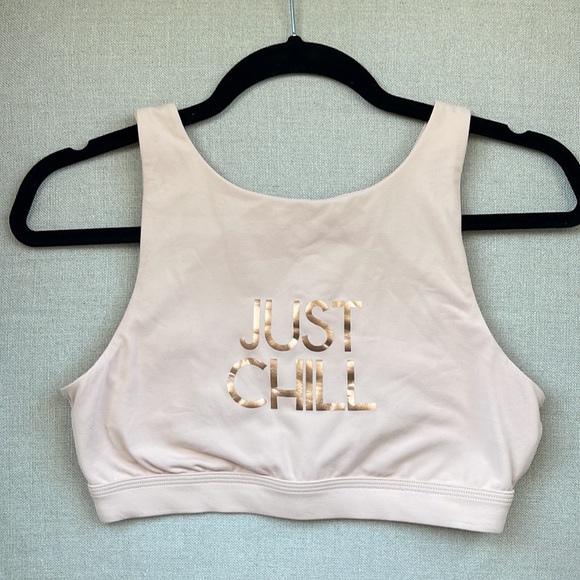aerie Other - “Just Chill” Rose Gold Sports Bra Nude Pink Size M